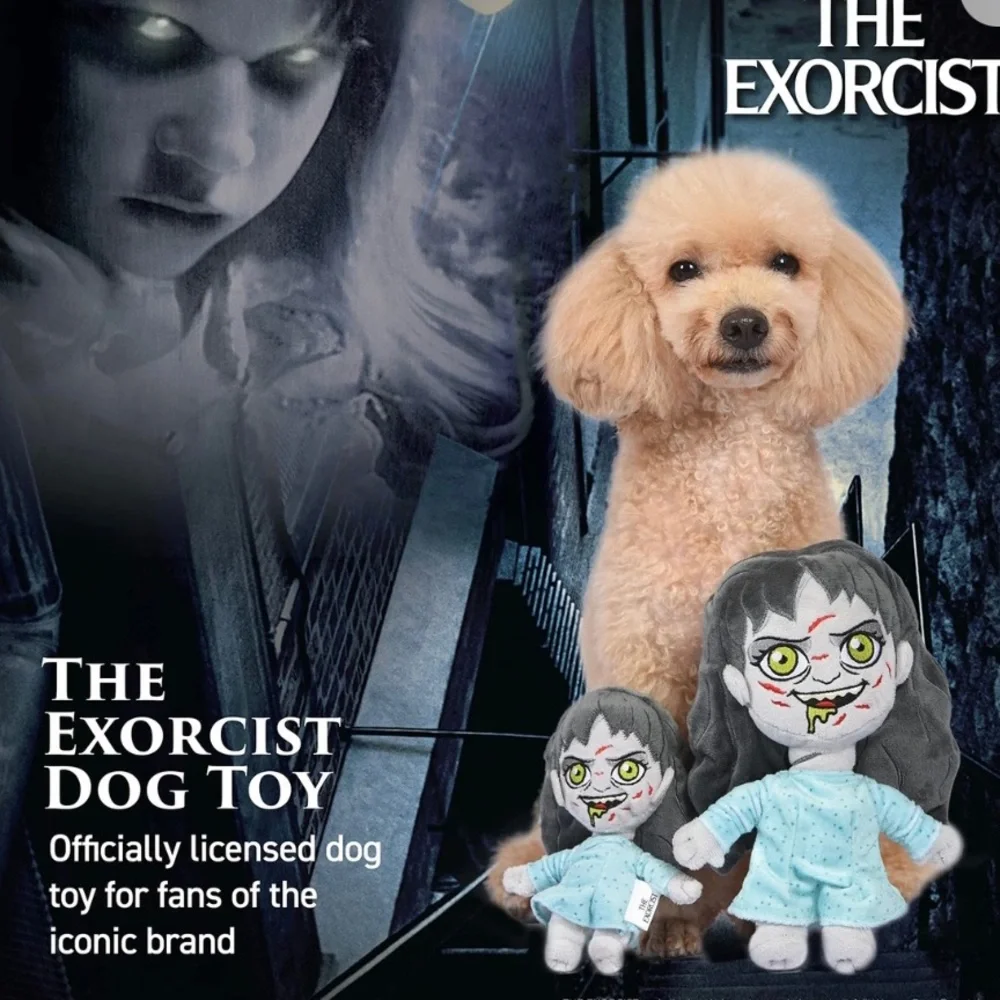 The Exorcist Horror‎ 9” Plush Squeaky Dog Toy Warner Bros 2016 Movie 70s